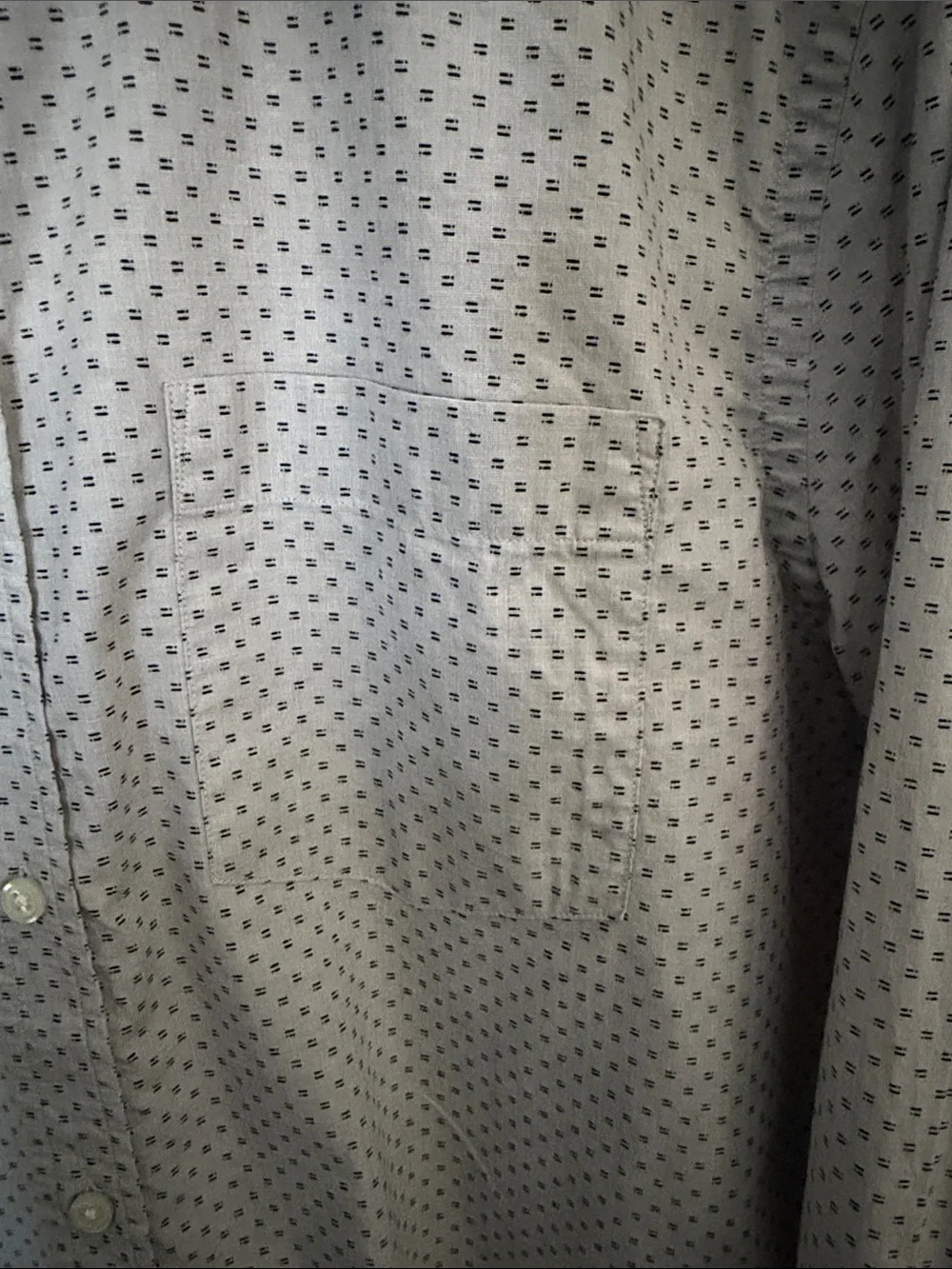 Banana Republic Men's Light Gray Shirt with Microdot Pattern